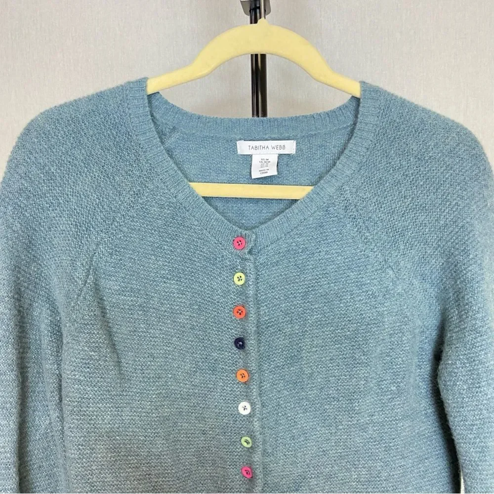 Tabitha Webb baby blue knit cardigan size M